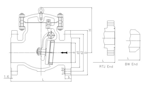 Обратный клапан API 6D Class150