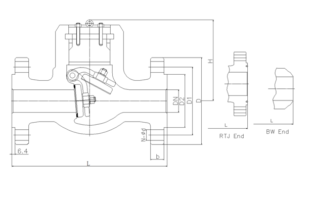 Обратный клапан API 6D Class2500